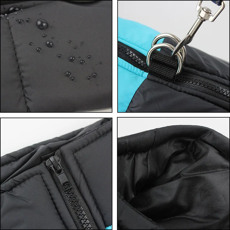 Waterproof Dog Jacket Padded Zipper for Small & Medium Dogs