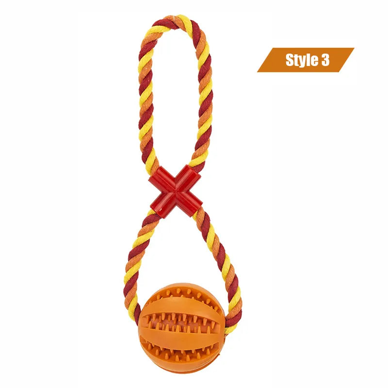 Ball and Rope Dog Toy: Interactive Chew Toy for Small Dogs